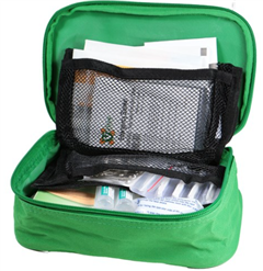 First Aid Kit Complete for Vehicle Soft Green Case