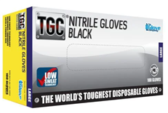 Glove Nitrile Disposable BLACK  Lightning Box 100 Size L