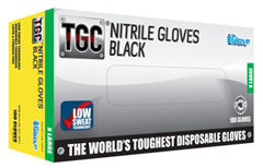 Glove Nitrile Disposable BLACK  Lightning Box 100 Size XL