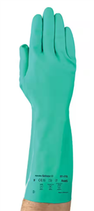 Glove Solvex Nitrile Chemical Flocklined Gauntlet 33cm
