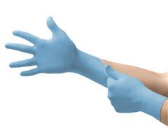 Glove Micro Touch Nitra Tex Nitrile Powder Free Examination Glove with Strong Barrier Protection Blue Natural Rubber Latex Textured Fingers Size L