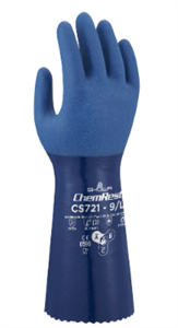 Glove Nitrile Seamless 14 Blue Chemical Resistant Anti Slip Grip Glove