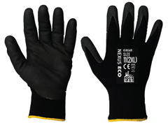 Glove Nexus Eco Black 13g Polyester Shell Foam Nitrile Palm Coating for Oil Wet  Dry Grip  Lint Free