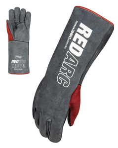 Glove Worx Force360 RedArc Premium Leather Welding Glove with Full Cotton Fabric Liner  Kevlar Stitching  406mm Long