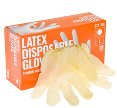 Glove Natural Latex Powder Free White Box100