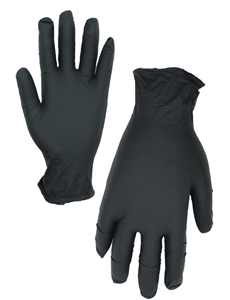 Glove Alpha Flex BLACK Heavy Duty Disposable Nitrile Powder Free Box of 100