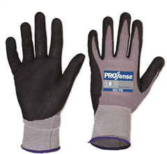 Glove MaxiPro Palm Dipped Nitrile  Water Based PU Foam Coating Seamless 15 Gauge Nylon Fused Lycra Shell
