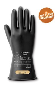 Glove ACTIVARMR Insulating Electrical Gloves  RIG0011B  Rubber  Class 00  500V  Ultra Lighweight  30 Thinner  Testing Included Black