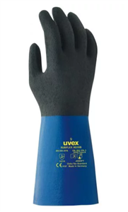 Glove Uvex Rubiflex S XG35BF Special NBR  XtraGrip Palm Coating Blue Chemical Resistant Glove