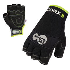 Glove Worx Original Fingerless Mechanics Glove Synthetic Neoprene Palm for Vibration Control with 4 Way Spandex Liner