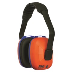 Earmuff Class 5 SLC80 29dB ORANGE Branded with SHQ Height Adjustable Low Profile Cups Padded Ribbed Headband Low Clamp Force for Extended Wear