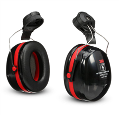 Earmuff Peltor Cap Attached Optime 111 Series Black  Red SLC80 30db Class 5  Formerly H10P3G