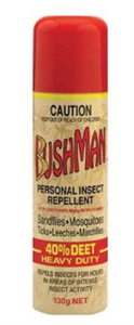 Insect Repellant Bushmans  ULTRA Dry Aerosol  40 Deet  130 gram