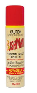 Insect Repellant Bushmans ULTRA Dry Aerosol  40 Deet  60 gram