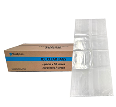 Garbage Bag 80L Clear Natural Heavy Duty 950mmx780mm  200 Bags PCtn