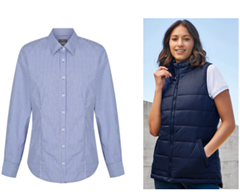 Ladies Corporate Option 4 Ladies Checked Shirt and Ladies Quilted Vest