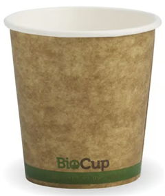Cups Disposable Kraft Green Stripe Single Wall BioCup 4oz 63mm Disposable Cup Ctn2000 