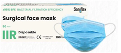 Mask Medical Disposable Class 1 Type IIR Respirator Flat Type 175cm x 95cm Nose Clips and Ear Loops  Pack 50 Masks