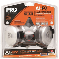 Mask Pro Maxi Mask 2000 with A1P2 Cartridges Half Mask in Blister Pack
