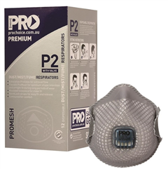 Respirator Promesh Disposable Mask P2 with Valve   Bx 12 