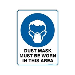 Sign Dust Mask Must Be Worn In This Area with Pictorial  450x300mm Metal 834027