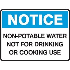 Sign NoticeHeader NonPotable Water Not  For Drinking Or Cooking Use 450 x 600 Metal 862757