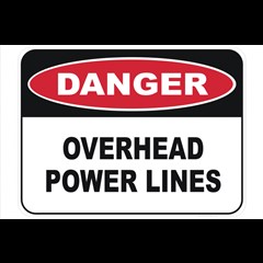 Danger Header Overhead Powerlines 600mm x 450mm Metal 850599