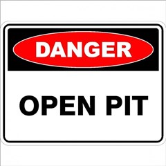 Sign Danger Open Pit 450 x 300mm Metal 832305