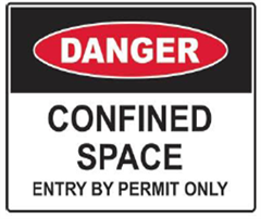 Sign Danger Confined Space Entry By Permit Only 450x300mm Metal