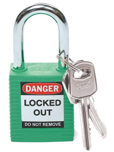 Padlock Green Height 85mm 38 x 6mm Shackle