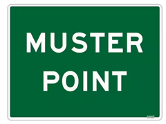 Sign Muster Point Poly 600 x 450mm