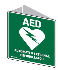 Sign Poly 225 x 225mm  AED Double Sided