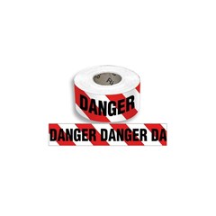 Tape Barricade DANGER RedWhite 75mm x 100M