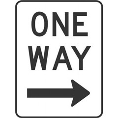 Sign One Way Right Arrow 600 x 450mm Metal