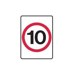 Sign Speed Limit 10 KLM  Metal  450mm x 600mm Portrait833969