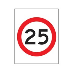 Sign Metal 600 x 450mml  Speed Limit 25