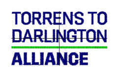 Embroidery TORRENS TO DARLINGTON ALLIANCE Logo Front Left Hand Side Wearingon Chambray  Checkered ShirtsInk Navy  Green Logo58mmWide 33mmHigh
