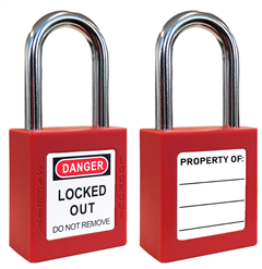 Padlock Safety Lockout Red Keyed Differently