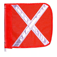 Flag Hi Vis Orange Mesh Reflective White Cross  Attachments