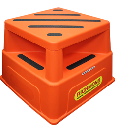Step Safety Orange with Stoppers and Improved Grip Tape Structurally Reinforced Underside  505mm x 505mm x 365mm High  Safety Working Load 250kg  35