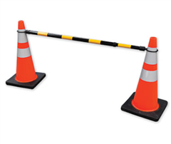 Cone Bar Black and Yellow Extendable Traffic Cone Bar Suitable to Use with Safety Traffic Cones  Extend from 12 metres up to 21 metres