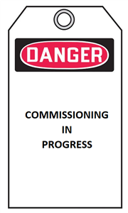Tag Custom Tags Supplied with Eyelet  String  Text COMMISSIONING IN PROGRESS   Pack of 100