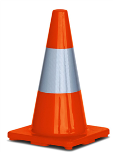Traffic Cone Orange 450mm High with Reflective Sleeve
