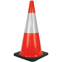 Traffic Cone ORANGE 700mm High Traffic Cone with Silver Reflective Sleeve